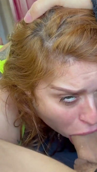 Cuckold's Wife Sucks the Bull in POV, Swallows His Cum and Goes to Kiss Her Husband