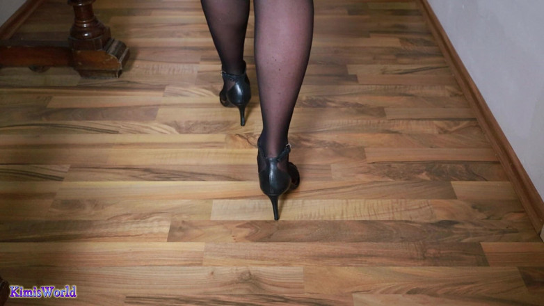 KimisWorld: High Heel Clicks on Wooden Floor - Slow Walking Heel Sound...