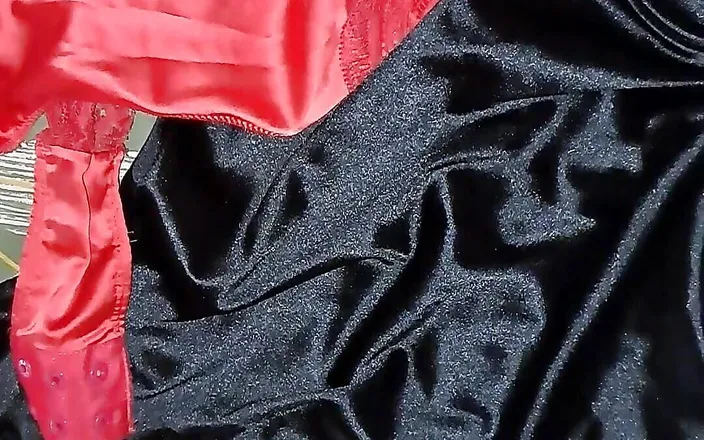 Satinv: Milking My Cum Onto Her Satin Lingerie