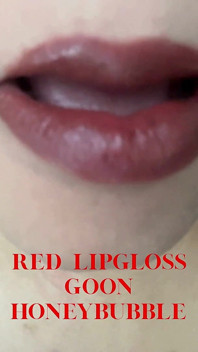 Aplicând Fetișul roșu al buzelor Lipgloss, Gooning, Femdom, Findom