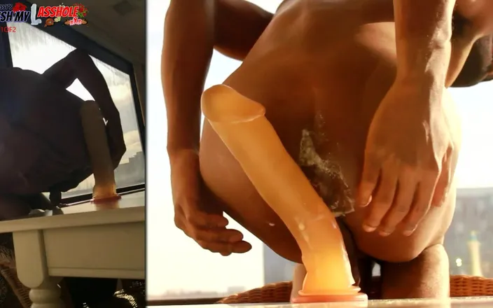 Ass Monkey: Hardcore Anal in the Sun with Huge Dildo Deep in...