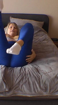 Blaue Leggings