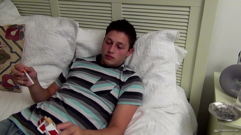 Boys Smoking: Wesley Chainsmoking in Bed