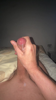 Lord Stroking His Huge Flaccid Cock to Creamy Load