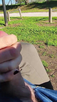 Flashing My Cock in Front a Eveyone in a Public Park and My Stepdaugher Helps Me Cumshot - Real Sex Risky