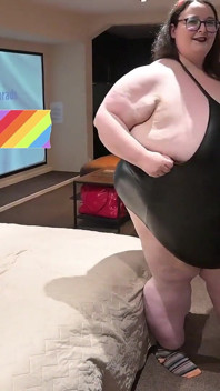 SSBBW Goddess Tight Leather Suit Walking