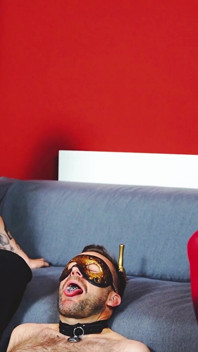 Human Ashtray for Two Dominants