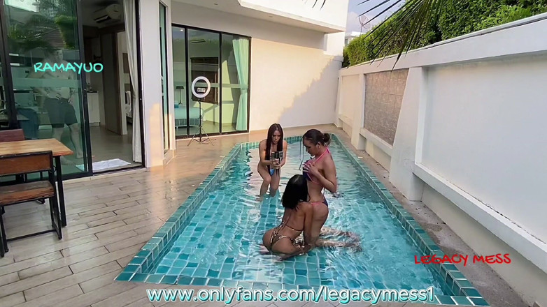 Legacy Mess: Threesome Outdoor Two Sexy Bg Dicks Asian Shemales Fucking Each...
