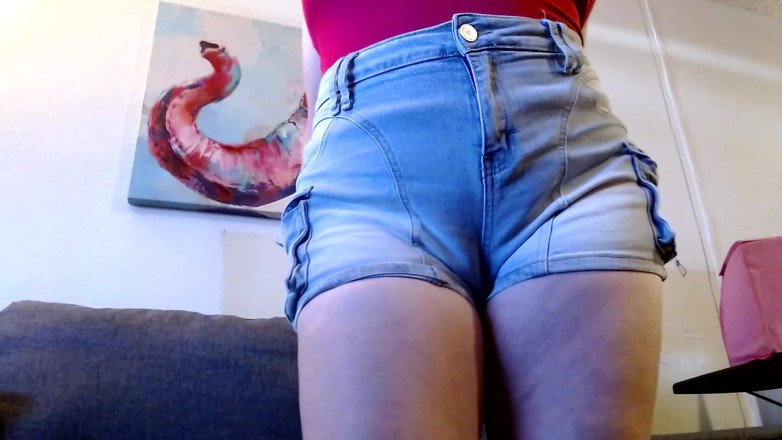 Abby Anna: Daisy Duke JeanS Shorts Cameltoe