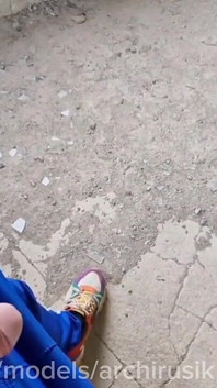 Fucked a Girl with a Cock Who Was Climbing in an Abandoned Building, and I Spilled My Cum on Her Panties