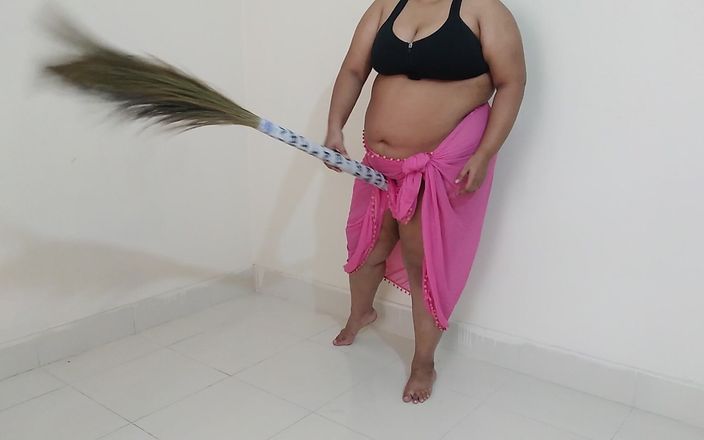Aria Mia: Sexy Aunty Has Sex with a Broom While Sweeping the...