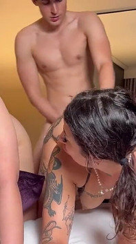 18 Year Old Huge Tits Tik Tok Influencer Caught Blowing Me by My GF