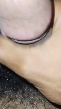 Huge Cock Is Cumming at Night on the Bed