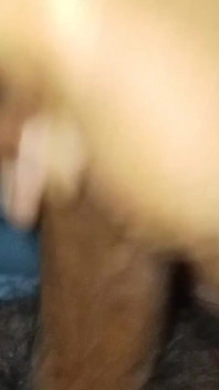 Huge Cock Is Cumming at Night on the Bed