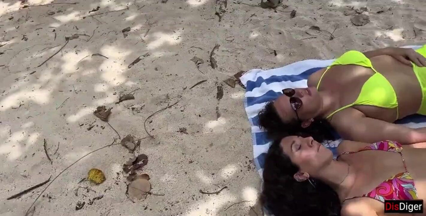 Dis Diger: Pervert Jerks off Busty MILF and Her Stepdaughter and Cums...
