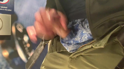 TJenner: Jerking my cock in the public restroom at the airport