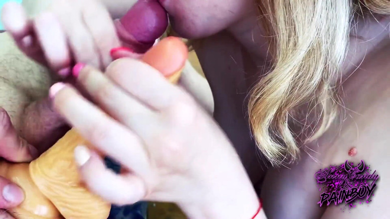 AnnyCandyPainboy: Double blowjob - Cock and dildo best friends for a girl