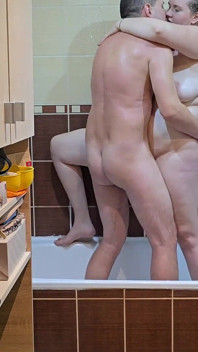 Showering Together Turns Into Hot Sex and Ends with Wife’s Pussy Filled with Cum