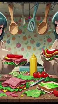 Le donne divertenti cucinano, animazione