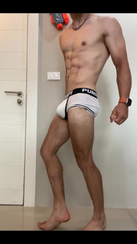 Big Russian Boy Show His Muscle Legs and Body