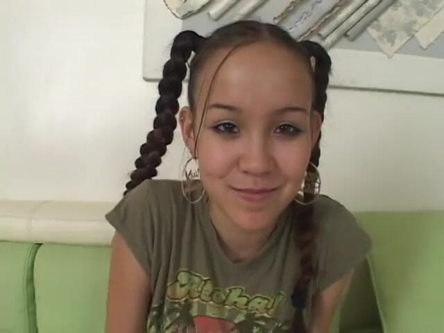 Dangerous Teens: Beautiful young asian girl with braces and pigtails sucks cock...