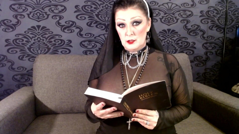 Abby Anna: Rouhání Satanská jeptiška JOI Vaše vlastní pokyny k pojídání mrdky