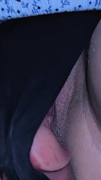 Stranger Cums Hard Inside Her Panties Under Skirt on Subway Train