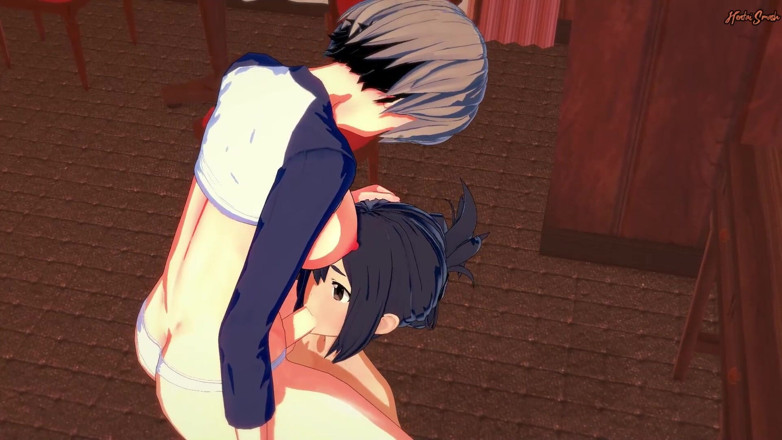 Hentai Smash: Амі Асай робить фута узакі мінет і ковтає її сперму. uzaki-chan хентай.