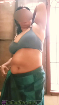 Desi Tamil Chubby Wife Lux Saree Wear Tease Shows Boobs Belly Hairy Pussy Ass! Indianhotwifex