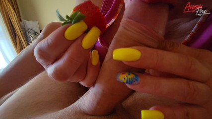 Anna Fire: The stepmother played with strawberries with the stepson's penis and...