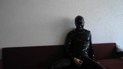 Joel Dom: Sensual latex play in latex catsuit