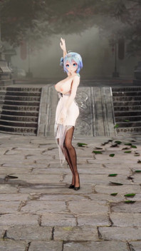 [mmd]miku-Gdy przezroczysty wzór czarnego jedwabnego sukuba z cheongsam, duże piersi drżą i odsłoniają cipkę