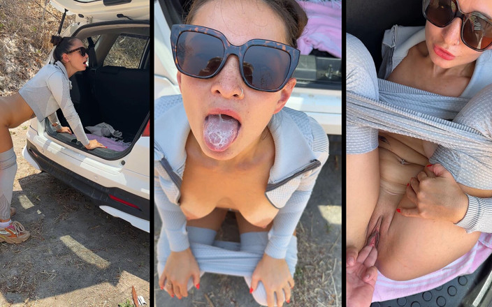 PassionBunny: Mornign Fit in Public Finished with Quickie Fuck in Car...