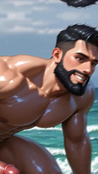 Short Ai Video Bearded Beach Boys Cocks
