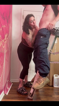 Blowjob on the Stairs