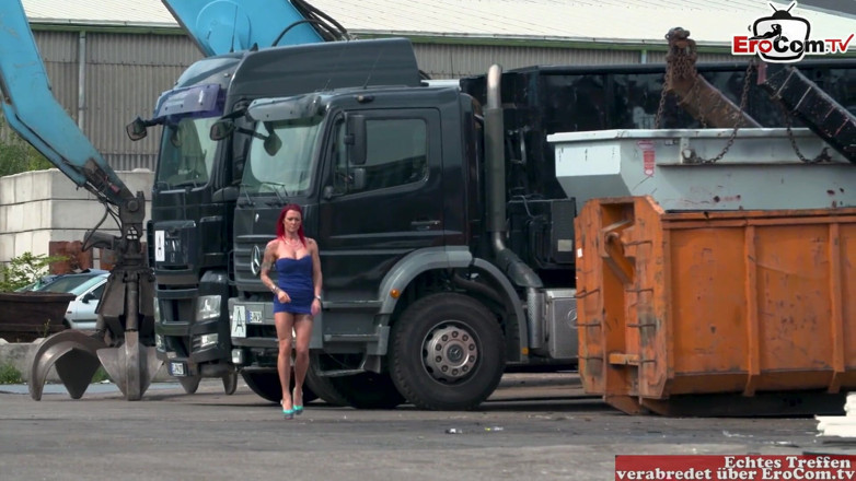 EroCom: Red-haired milf seduces two guys into a threesome in the...
