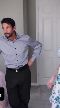 Busty stepmom pounds disobedient stepdaughter while stepdaddy drills her milf twat