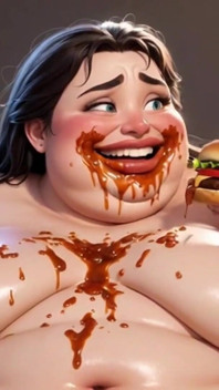Obese Ugly Slave Covered in Food - Humiliated by Gorgeous Mistresses