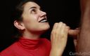 CumArtHD: CFNM - Roulé rouge, lèvres noires - branlette + éjaculation dans la bouche + éjaculation sur...