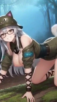 Doar un soldat amuzant anime în pădure, Ai Animation