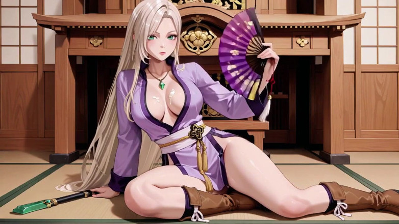 Tay Swift X: Lila kimono-krieger! Verbotenes necken im japanischen Dojo. Knien mit einer...
