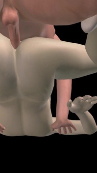 Animated 3D Porn - Asian Man Fucking Beautiful Girl in Missionary Pussy & Ass Creampie