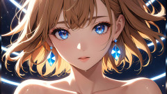 LustRender: 散景梦想：一个美丽的年轻女人在漂浮的灯光下