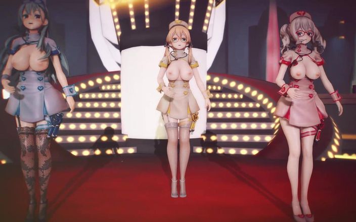 Mmd anime girls: Mmd R-18 anime cô gái khiêu vũ sexy clip 384