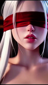 Blindfolded Silver Hair Beauty Meets the Masked Stranger.e4.ai-generated