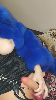 Trans Girl Gives Furjob, Handjob and Blowjob