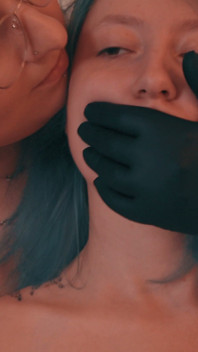 Giant Stepmother Caught Skinny Stepdaughter, Touching Her Hairy Pussy, Covering Her Mouth and Pressing Nipples Until Lactating