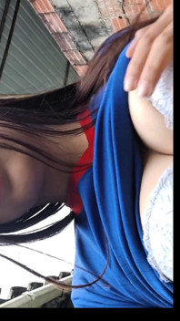 Colombian Woman Touches Her Delicious Breasts