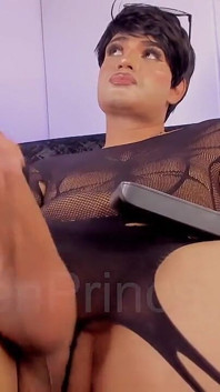 Femboy Ken Dresses up as a Whore and Plays Alone with His Penis
