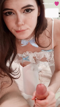 Hot Maid in Transparent Sexy Lingerie Empties Her Master's Balls to Fill Her Insatiable Tight Pussy